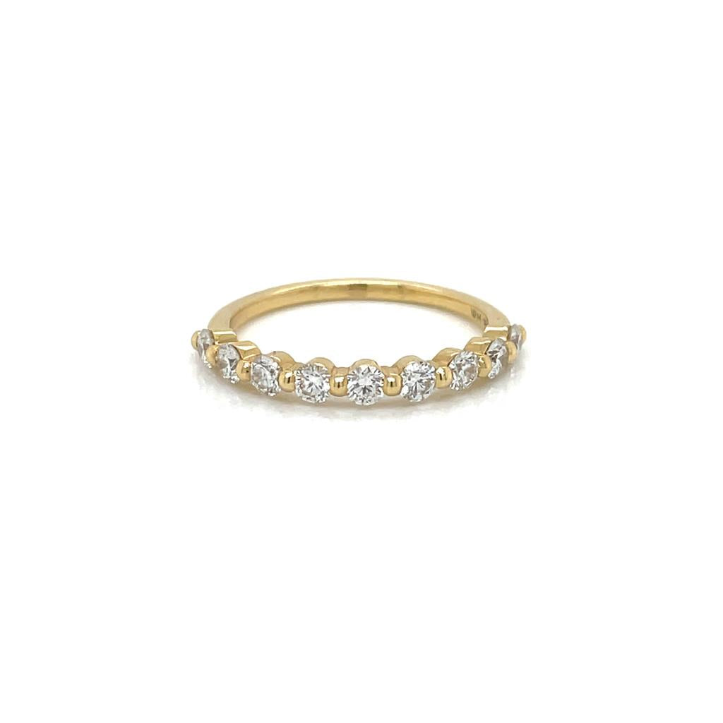 0.57 CTW Round Diamonds 18K Yellow Gold Wedding Band