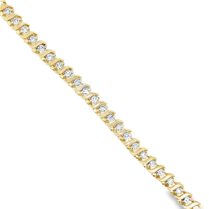 1.00 CTW Diamond Tennis Bracelet 14K Yellow Gold – 7 1/4"