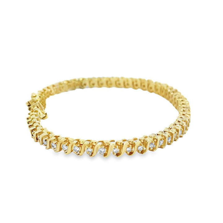 1.00 CTW Diamond Tennis Bracelet 14K Yellow Gold – 7 1/4"