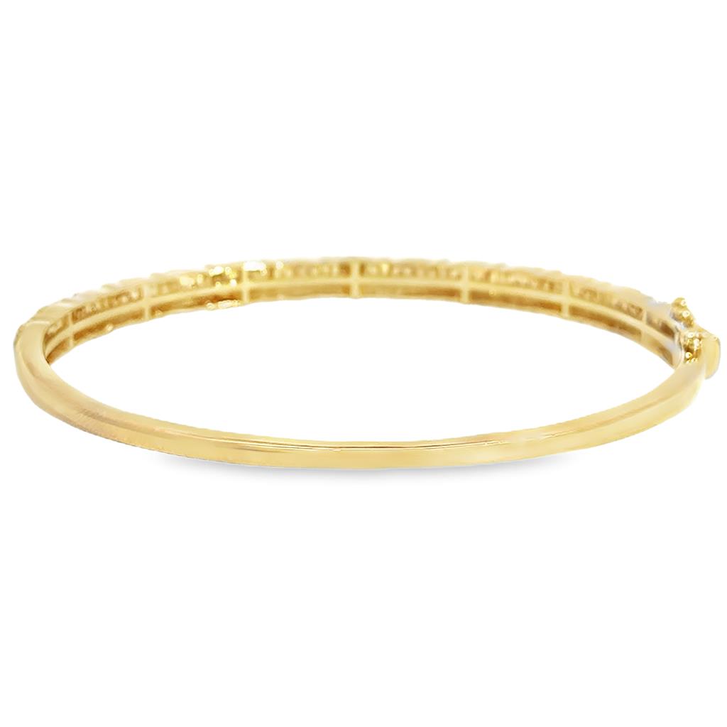 1.00 CTW Fancy Diamond Bangle Bracelet in 14K Yellow Gold