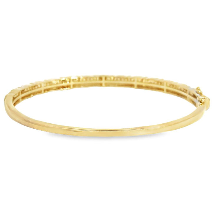 1.00 CTW Fancy Diamond Bangle Bracelet in 14K Yellow Gold