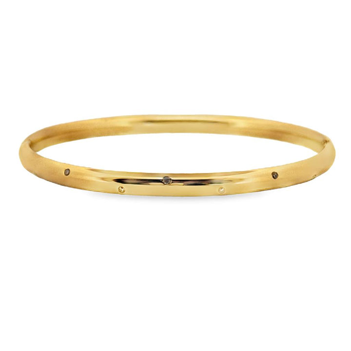 0.035 CTW Diamond Bangle Bracelet 14K Yellow Gold, 4.5mm Wide