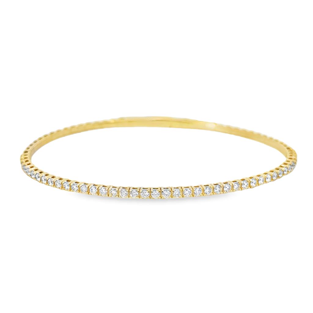 0.92 CTW Diamond Flexible Bangle Bracelet in 14K Yellow Gold