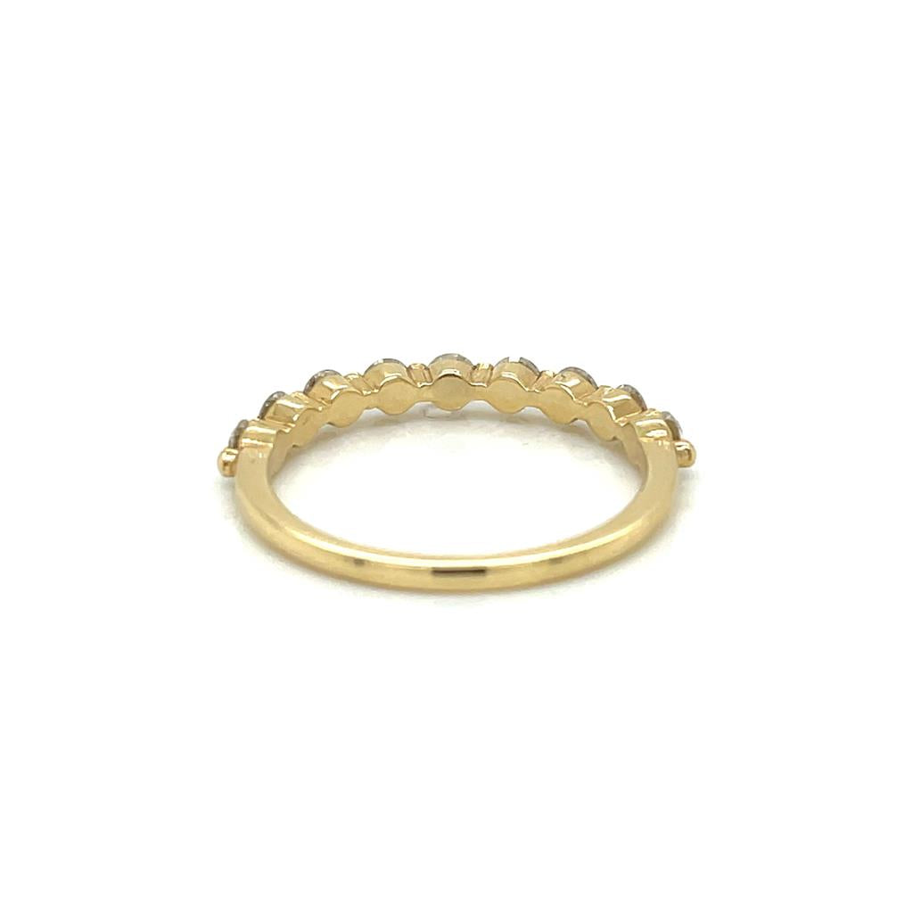 0.57 CTW Round Diamonds 18K Yellow Gold Wedding Band