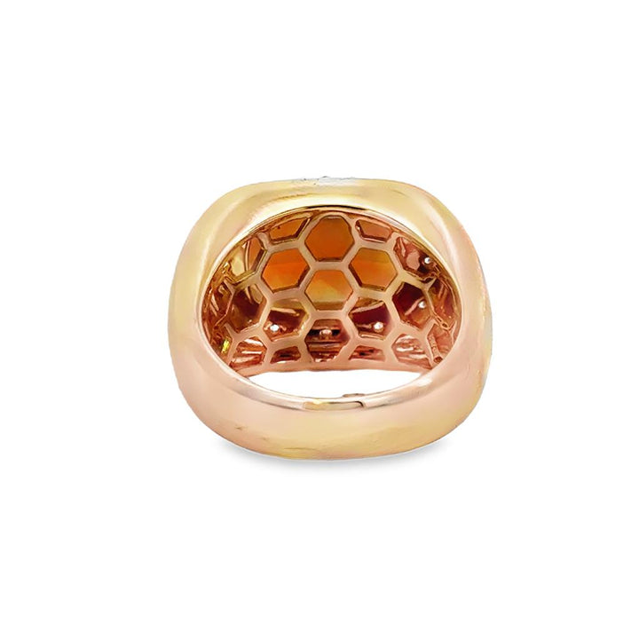 3.70 CT Opal & 0.55 CTW Diamond Halo Ring in 14K Yellow Gold