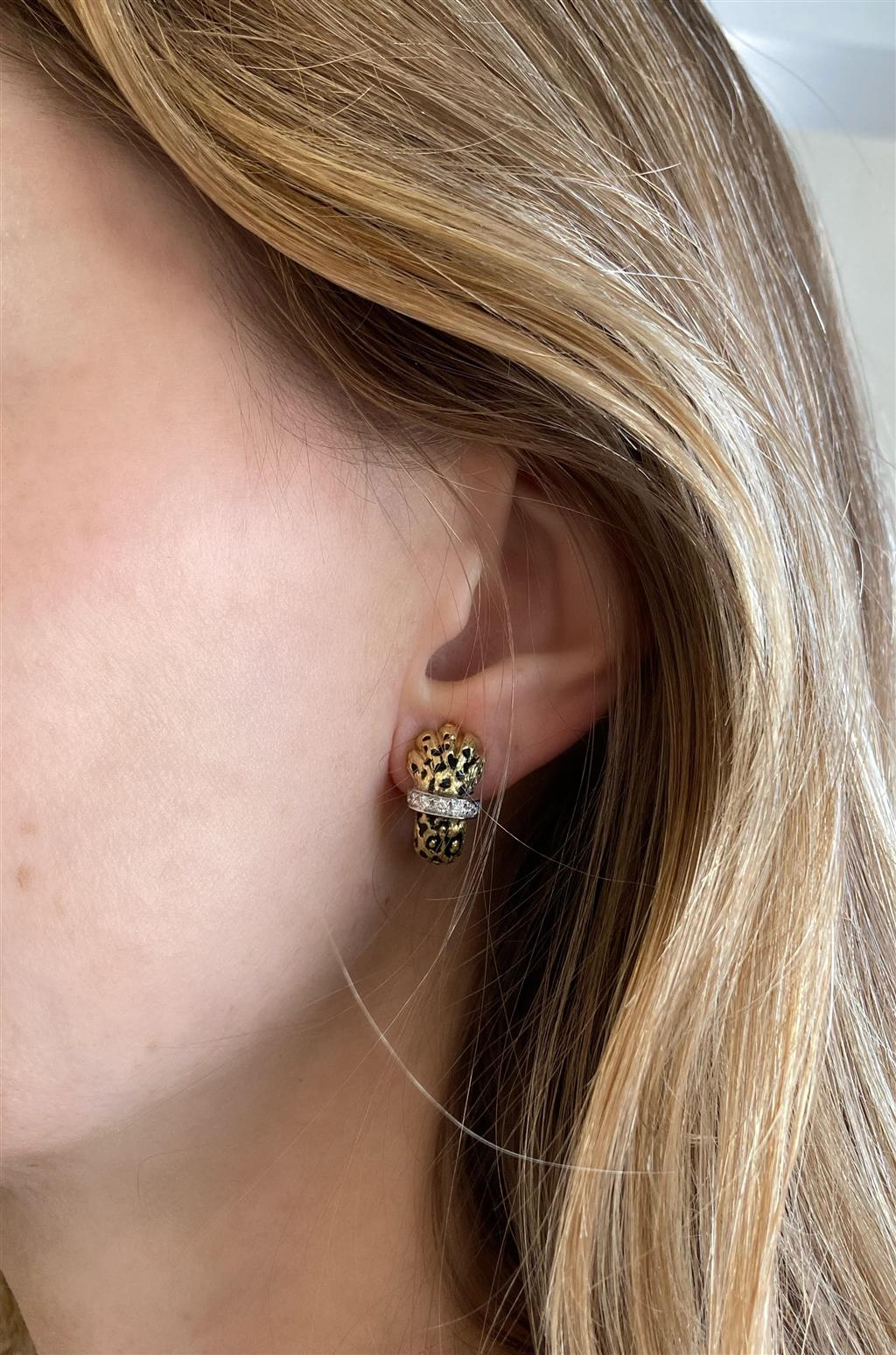 Diamond Cheetah Paw Earrings
