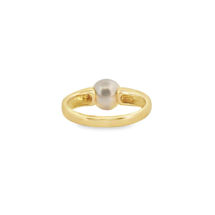 8.5mm White Pearl Ring in 14K Yellow Gold – Size 8.5