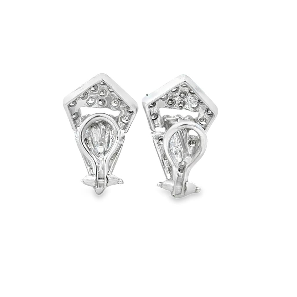 0.42 CTW Diamond 18K White Gold Vintage-Inspired Earrings