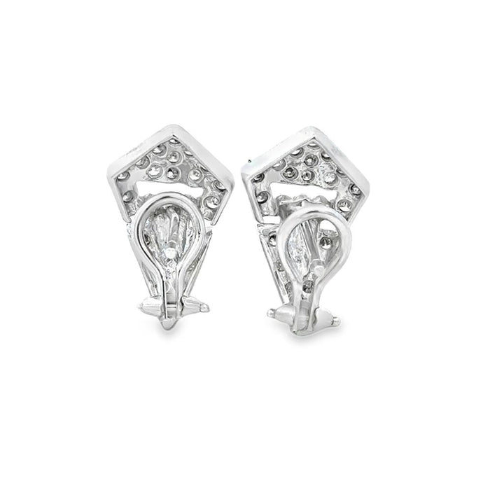0.42 CTW Diamond 18K White Gold Vintage-Inspired Earrings