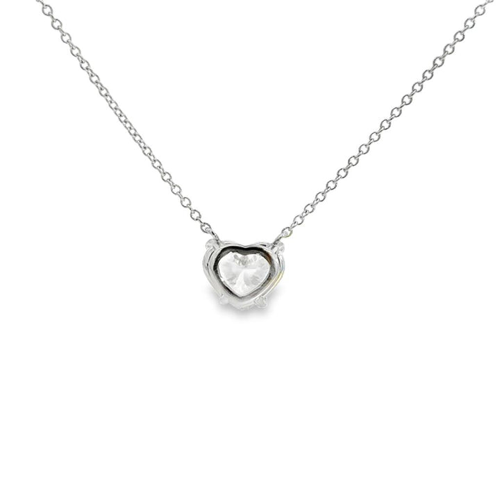 1.36 CT GIA Certified Diamond Heart Pendant Necklace in Platinum