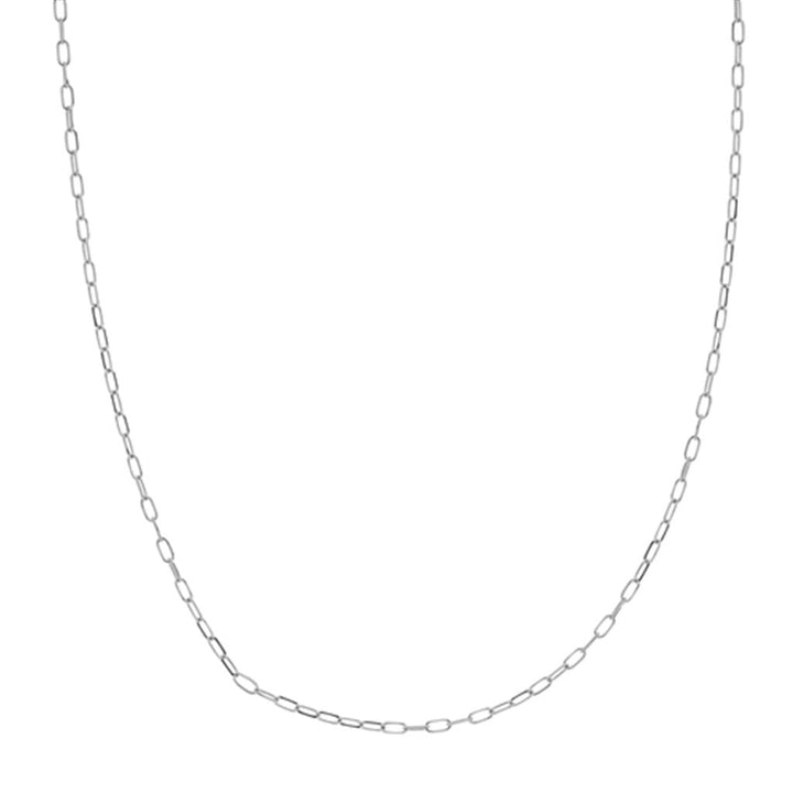 14K White Gold 1.70mm Paper Clip Chain Necklace