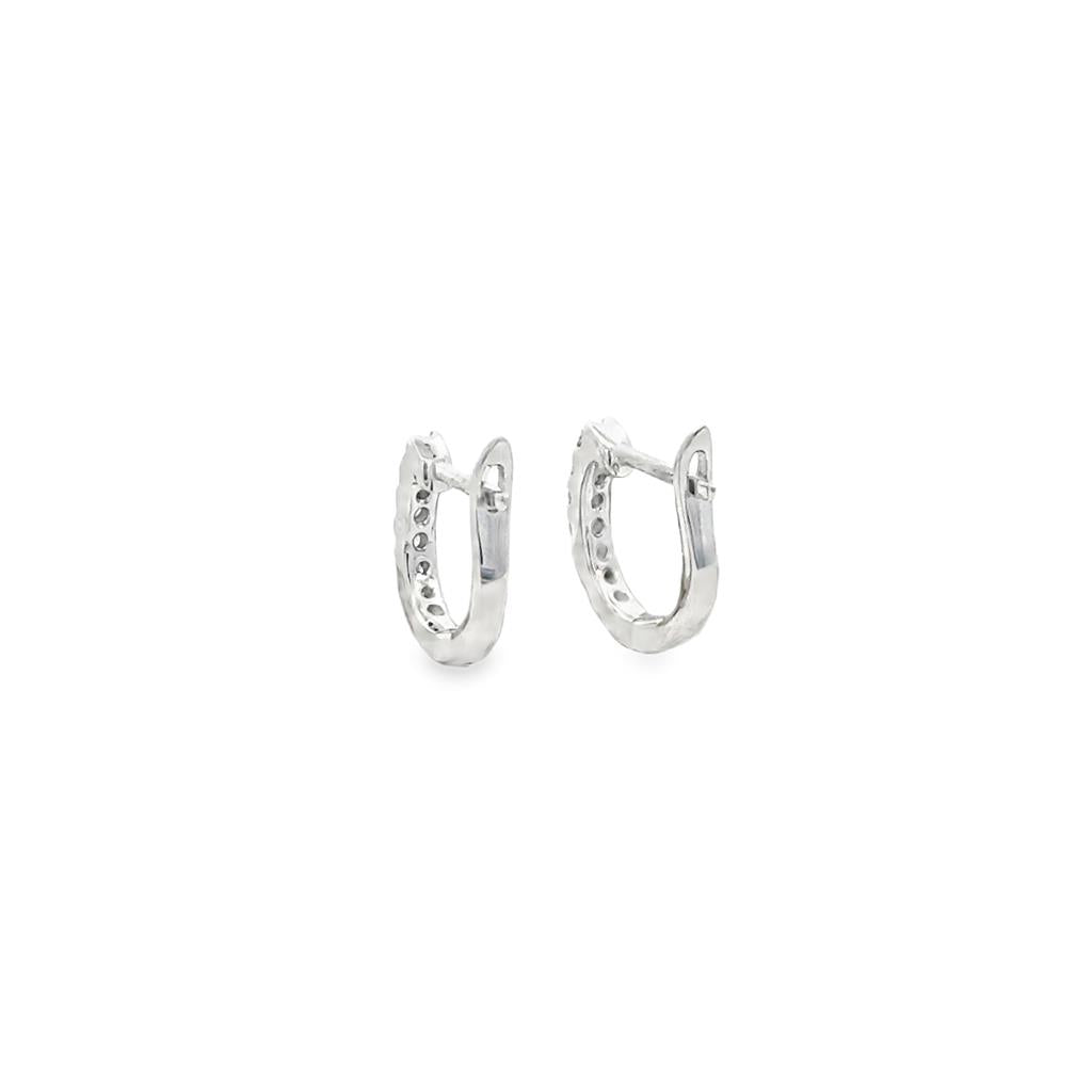 0.13 CTW Diamond 14K White Gold Mini Hoop Earrings