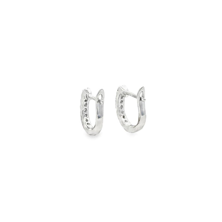 0.13 CTW Diamond 14K White Gold Mini Hoop Earrings