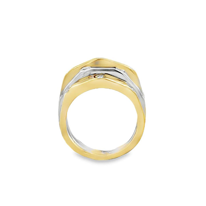 Sal Praschnik 0.59 CTW Diamond 18K Two-Tone Gold Geometric Rin