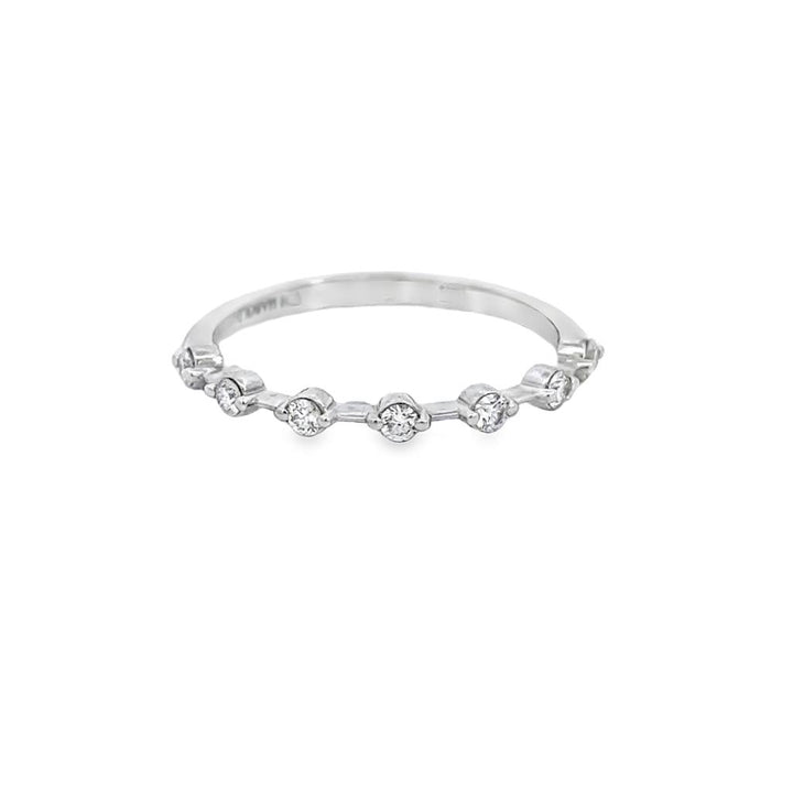 0.17 CTW Diamond 18K White Gold Wedding Band – 2mm