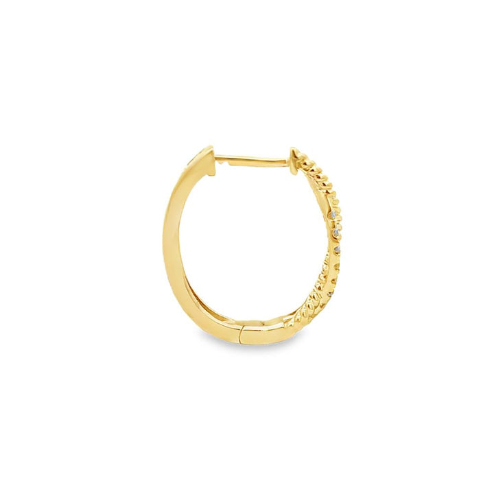 0.28 CTW Diamond 14K Yellow Gold Twist Hoop Earrings