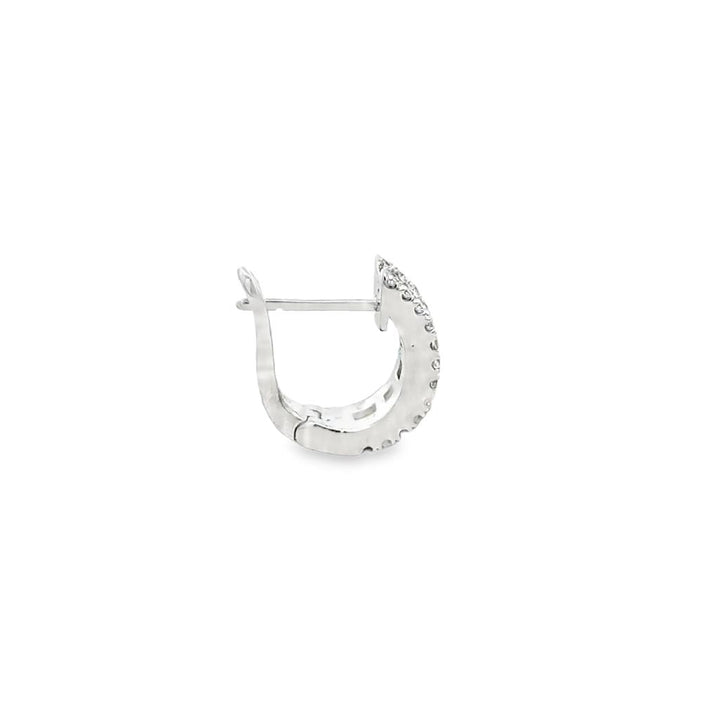 0.84 CTW Baguette & Round Diamond 14K White Gold Hoop Earrings
