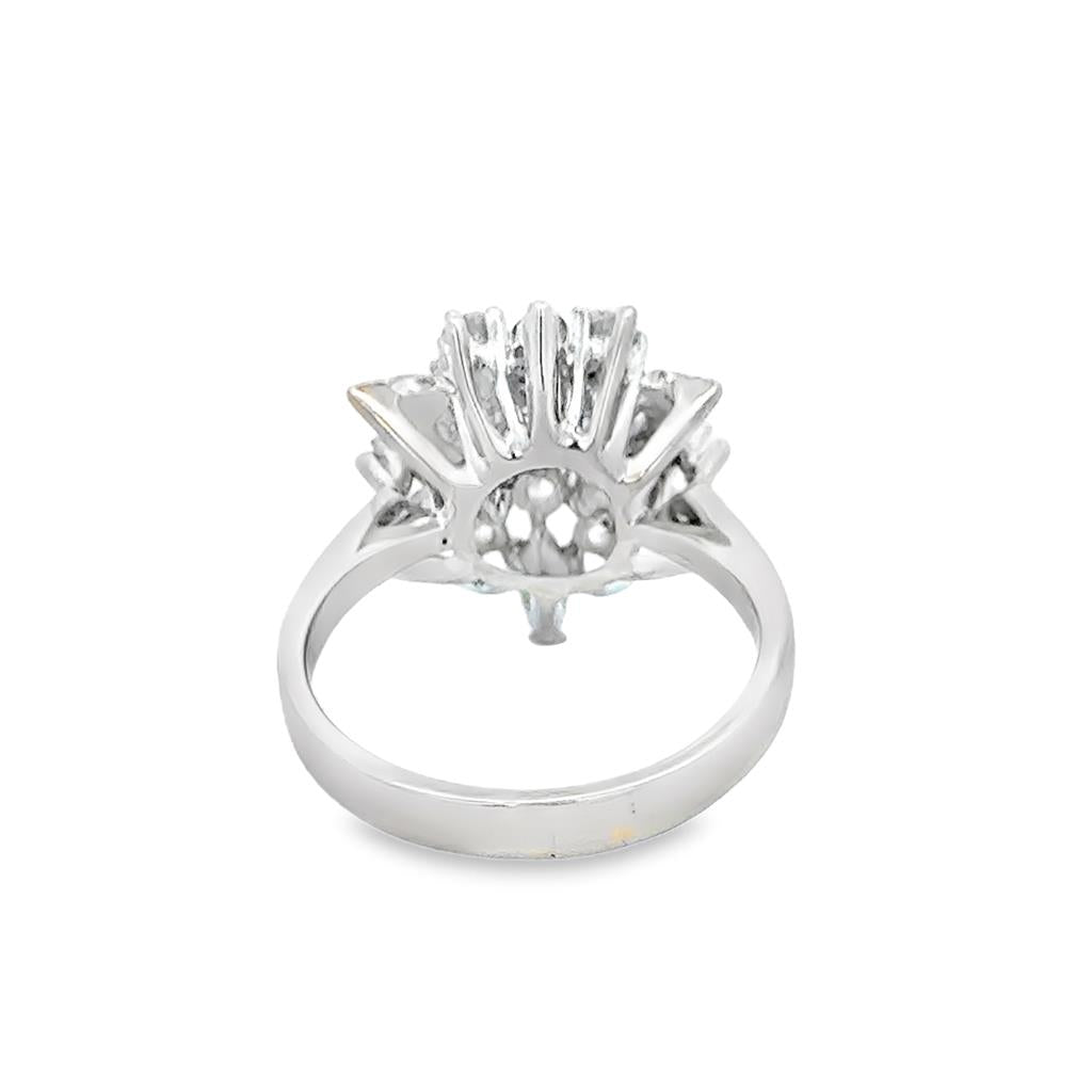 0.60 CTW Diamond 14K White Gold Cluster Flower Ring