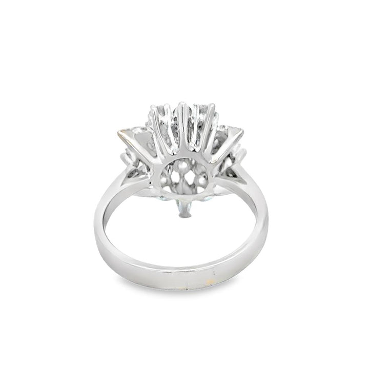 0.60 CTW Diamond 14K White Gold Cluster Flower Ring