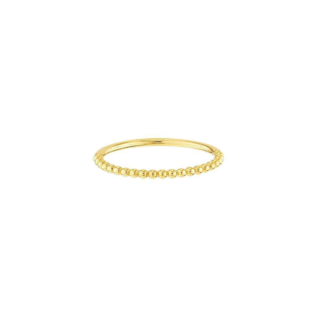 14K Yellow Gold Single Beaded Ring