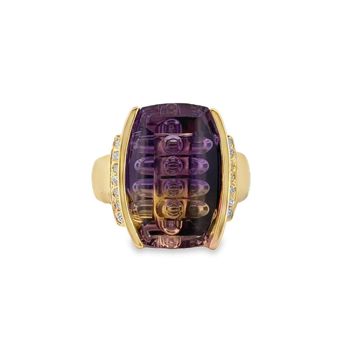 Ametrine and Diamond Statement Ring, 14K Yellow Gold – Size 6
