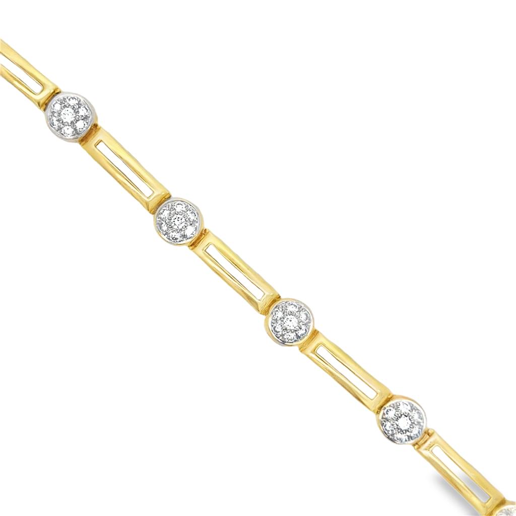 Sal Praschnik 2.17 CTW Diamond 18K Yellow Gold Designer Bracelet