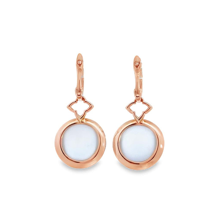 3.98 CTW Moonstone & 1.00 CTW Diamond 18K Rose Gold Drop Earrings