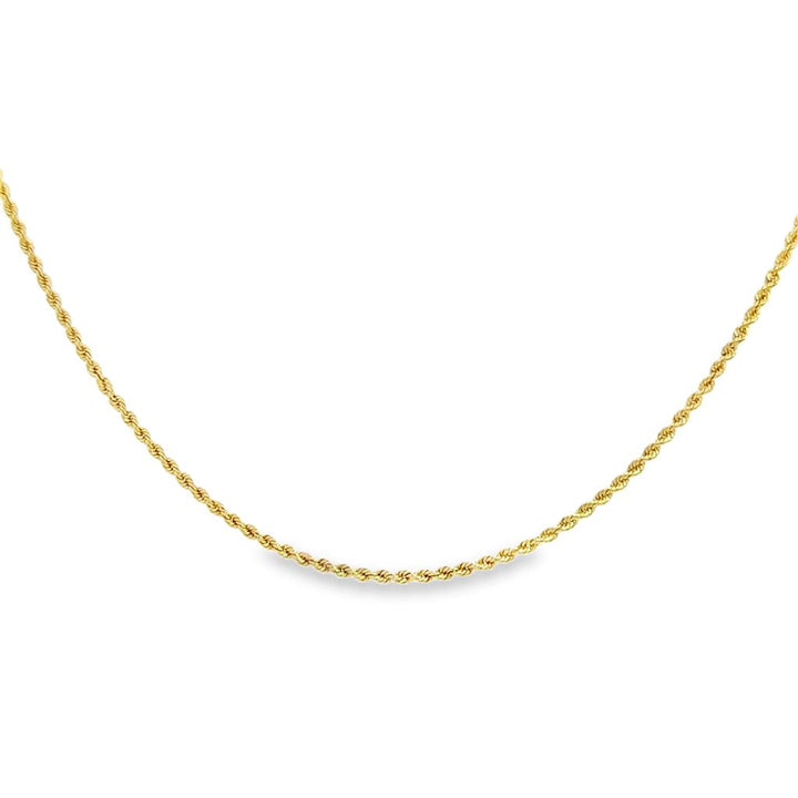 14K Yellow Gold 1.75mm Rope Chain Necklace