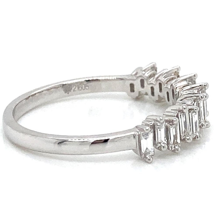 0.54 CTW Baguette Diamond 14K White Gold Offset Ring