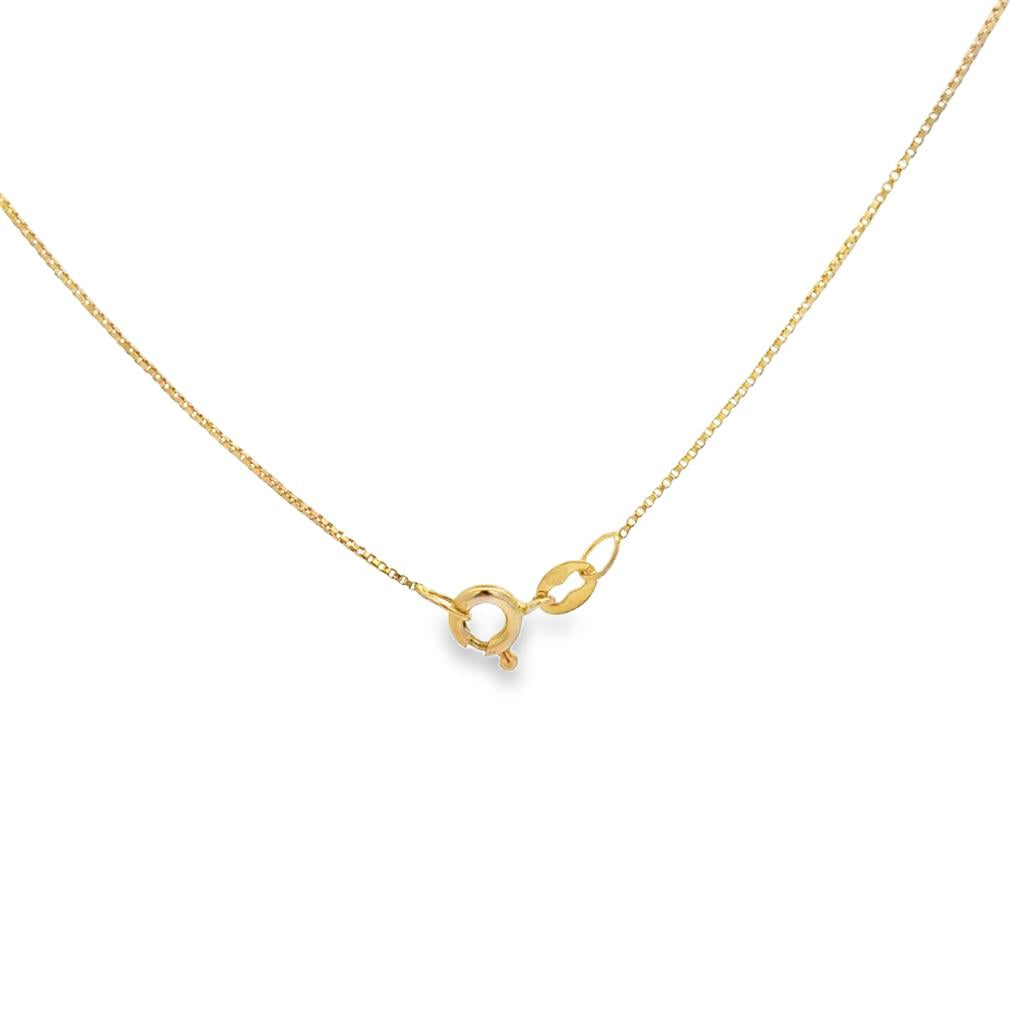 14K Yellow Gold Micro Box Chain Necklace – 0.65mm, 18"