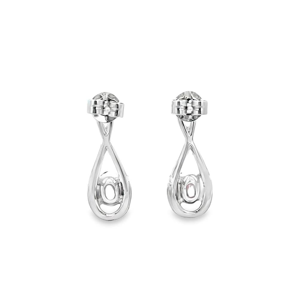 0.76 CTW Ruby & 0.33 CTW Diamond 14K White Gold Teardrop-Infinity Drop Earrings
