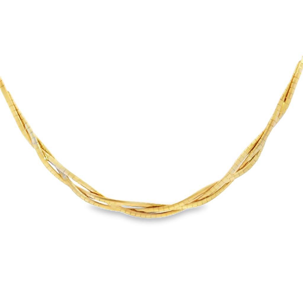14K Yellow Gold Twisted Omega Chain Necklace