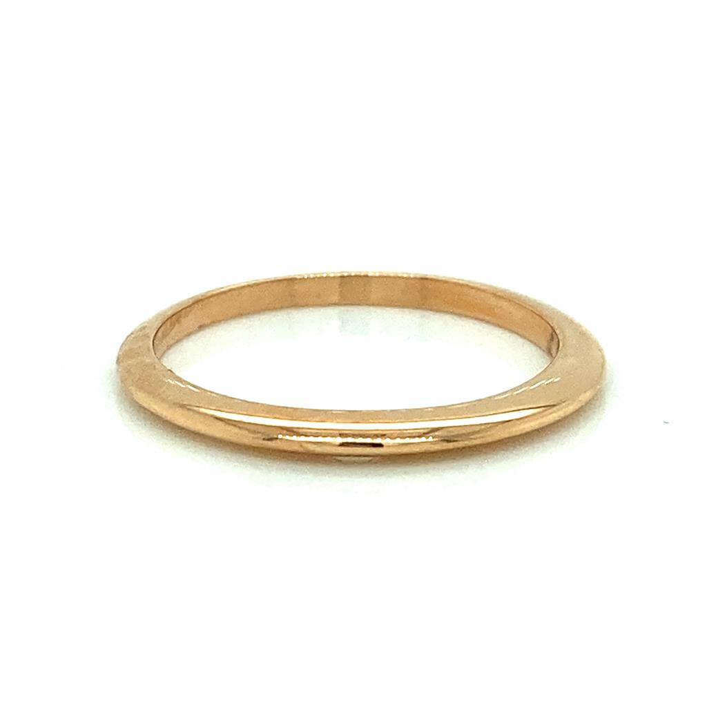 18k Rose Gold Knife Edge Wedding Band