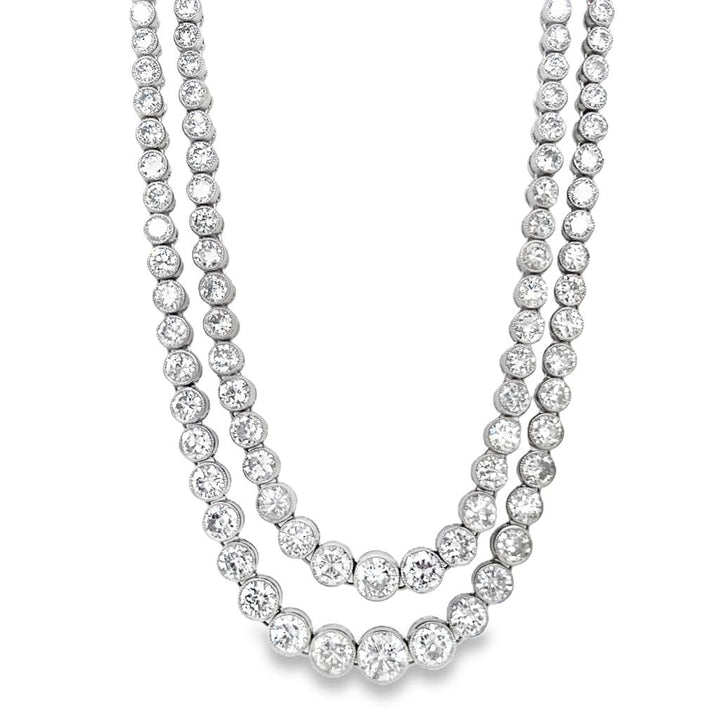 Vintage 22.67 CTW Round Diamond Platinum Necklace