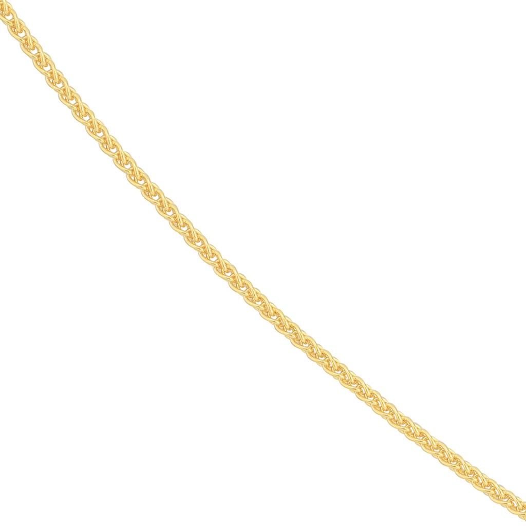 14K Yellow Gold 1.25mm Wheat Chain Necklace