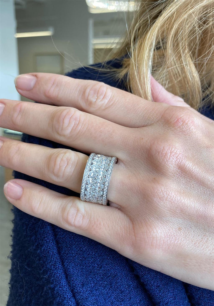 Robert Procop 7.35 CT Diamond American Glamour Eternity Ring in 18K White Gold