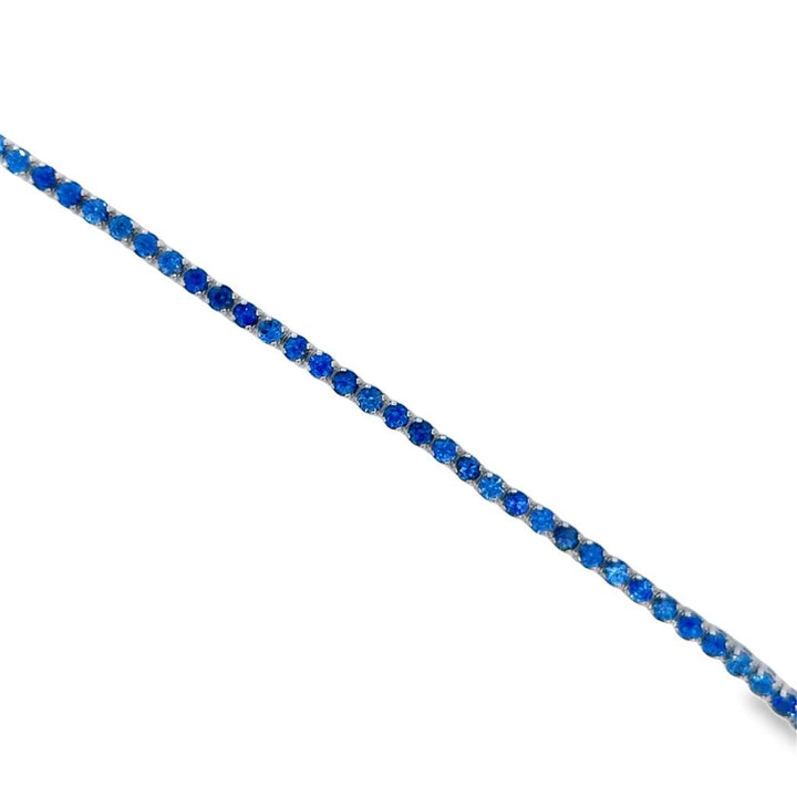 5.29 CTW Sapphire 18K White Gold Tennis Bracelet