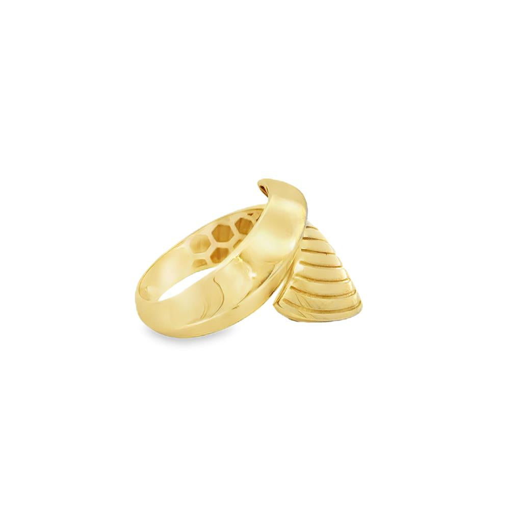 14K Yellow Gold Textured Twisted Modern Lightweight Ring