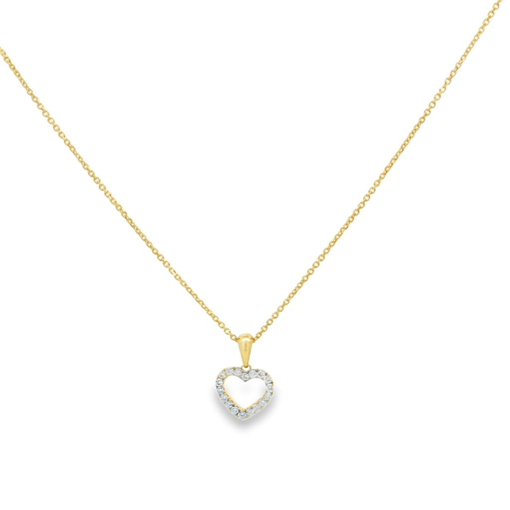 0.22 CTW Diamond 14K Yellow Gold Heart Pendant Necklace