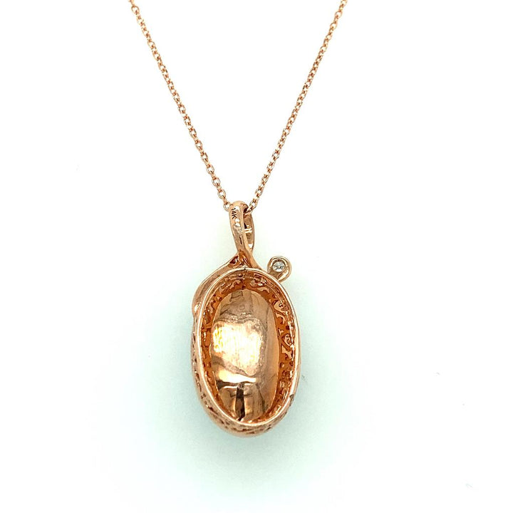 Cabochon Opal Rose Gold Necklace