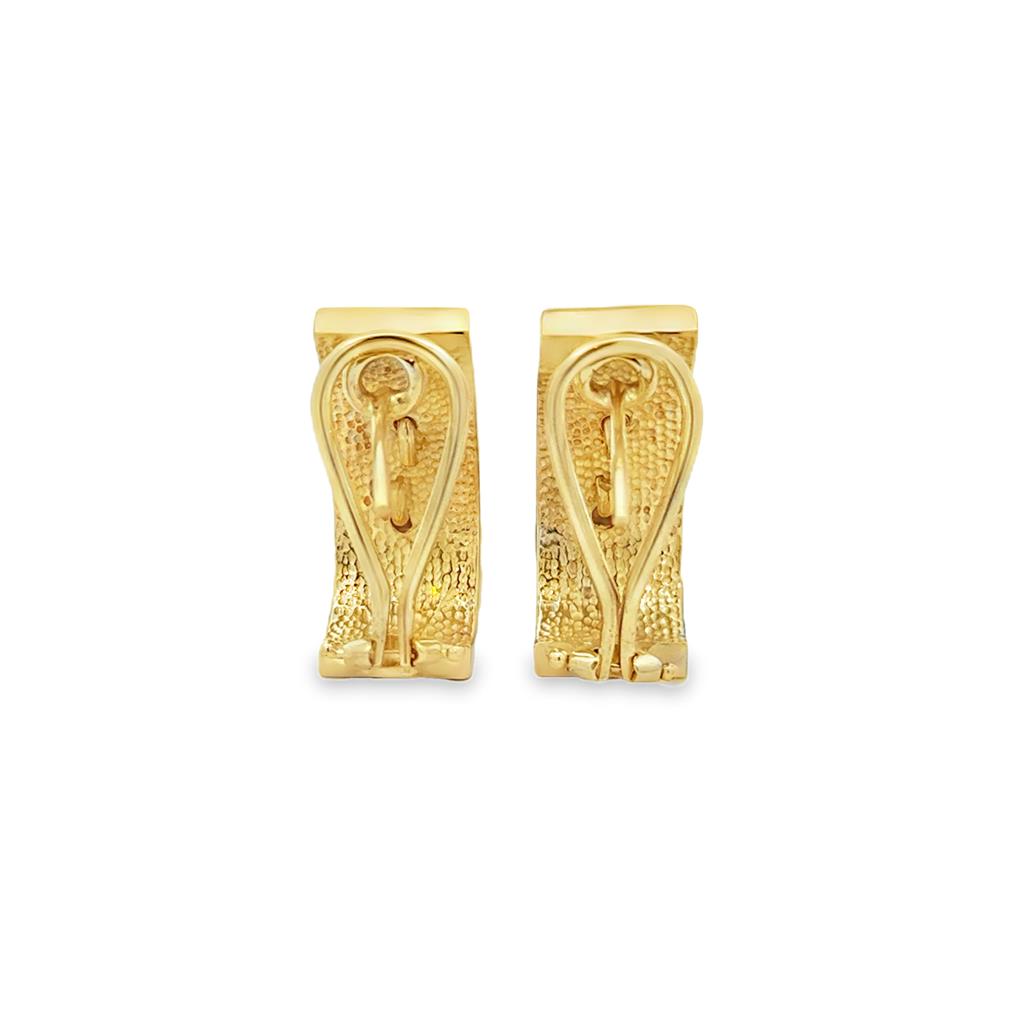 14K Two-Tone Yellow and White Gold Lion Earrings