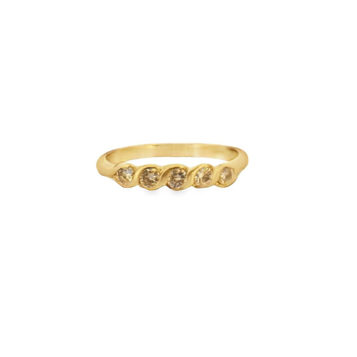0.30 CTW Diamond 14K Yellow Gold Band Ring – 3mm Wide