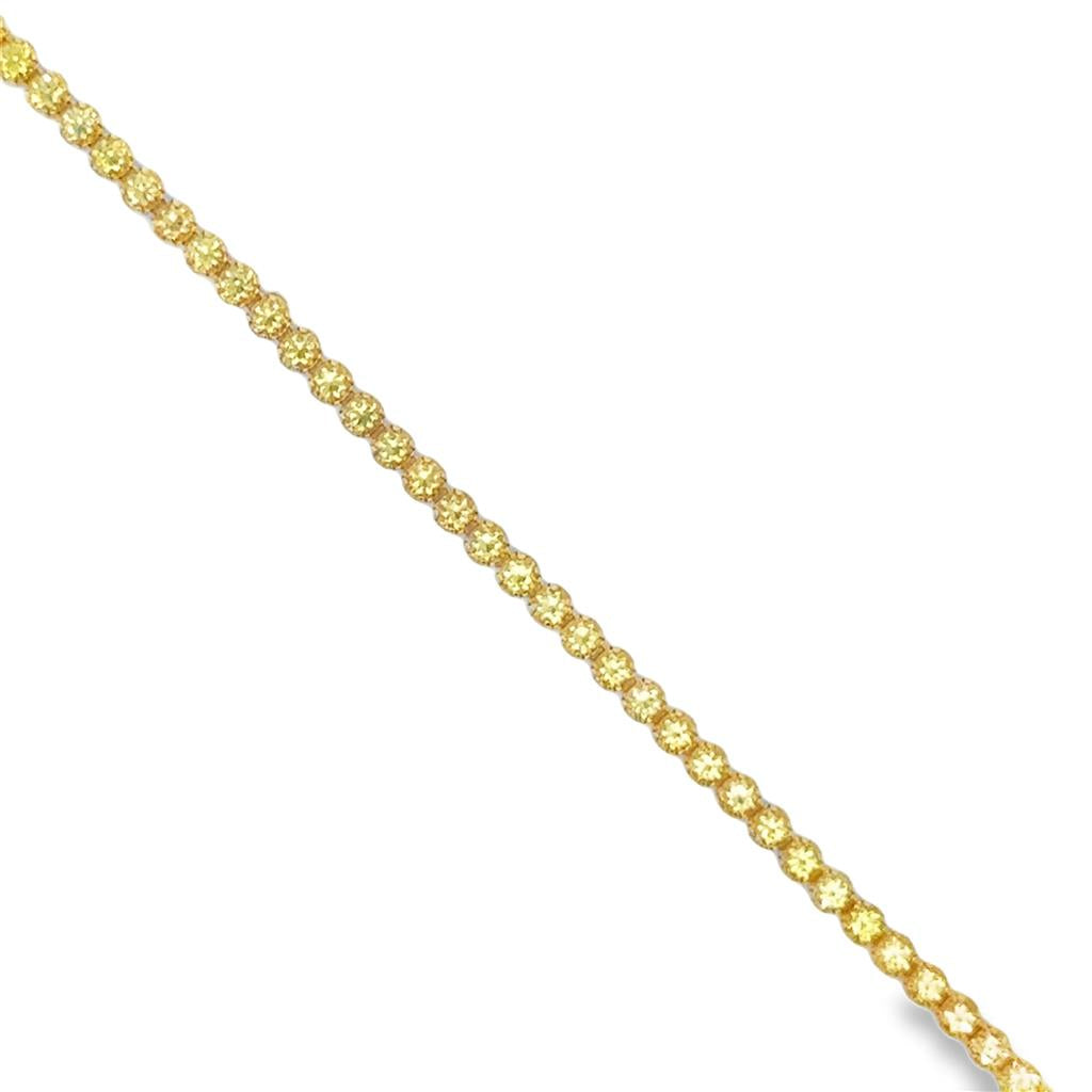 3.09 CTW Yellow Sapphire 18K Yellow Gold Micro Tennis Bracelet