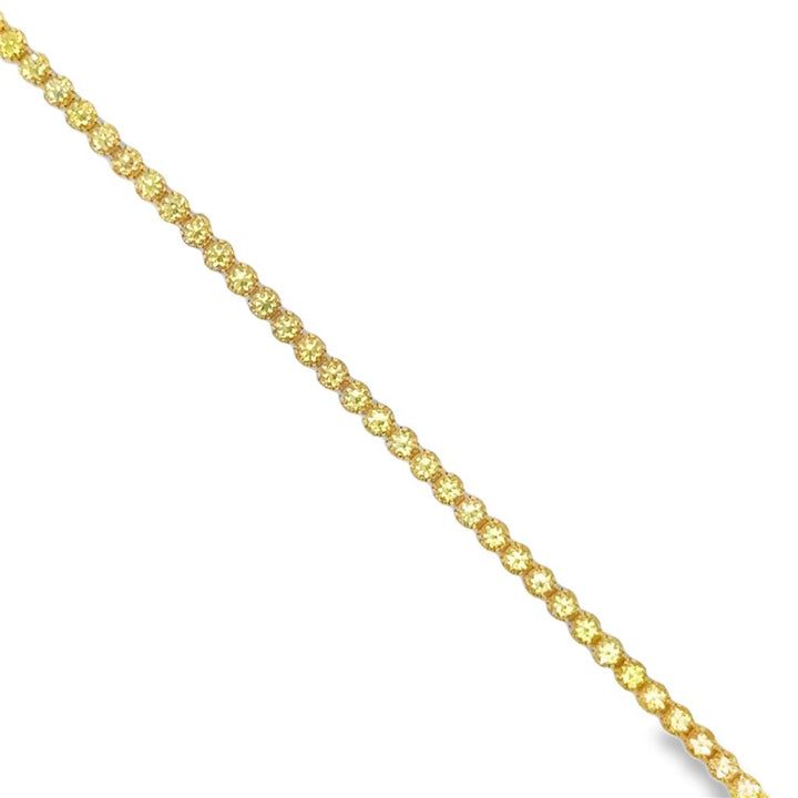 3.09 CTW Yellow Sapphire 18K Yellow Gold Micro Tennis Bracelet
