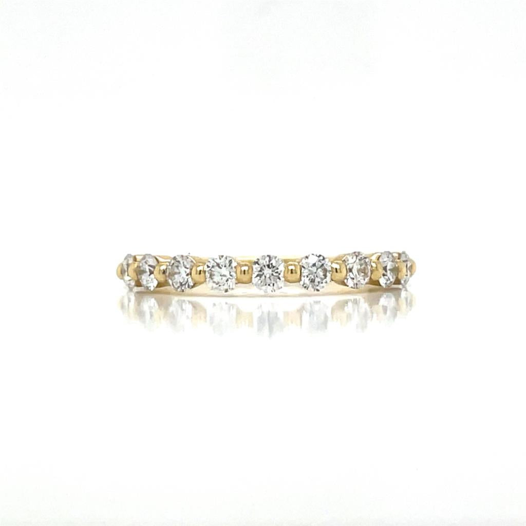 0.57 CTW Round Diamonds 18K Yellow Gold Wedding Band