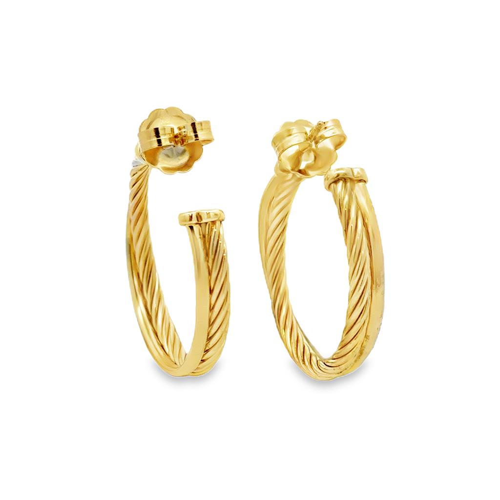 Pre-Owned David Yurman 18K Yellow Gold Twisted Hoop Earrings – 1 1/4"