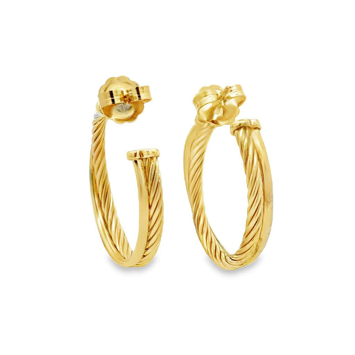 Pre-Owned David Yurman 18K Yellow Gold Twisted Hoop Earrings – 1 1/4"