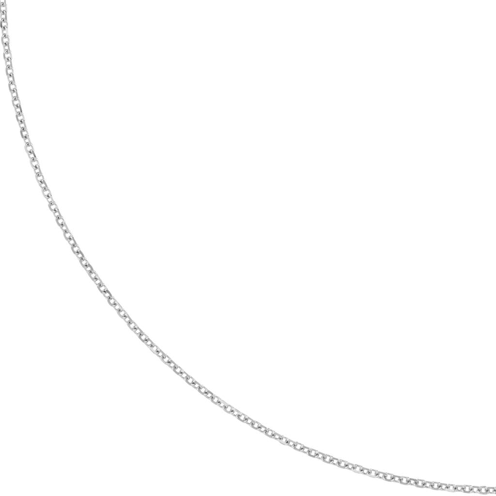 14K White Gold Cable Diamond Cut Link Chain Necklace, 18"
