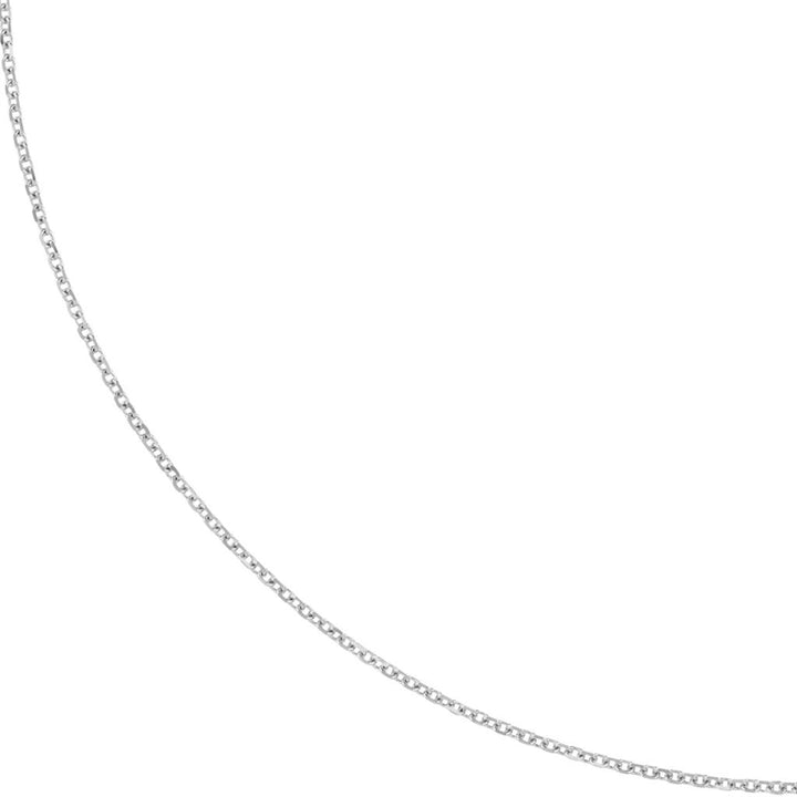 14K White Gold Cable Diamond Cut Link Chain Necklace, 18"