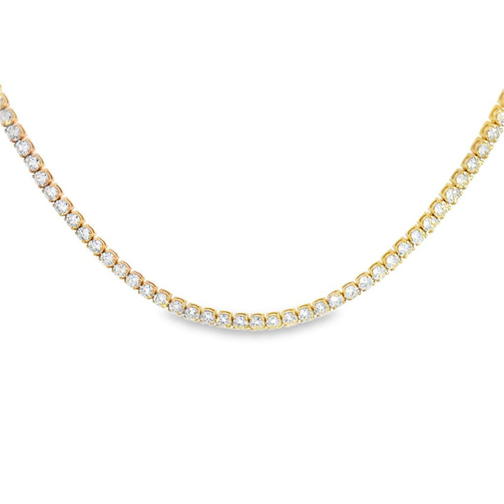 14K Yellow Gold 21.20 CTW Diamond Tennis Necklace – 22"